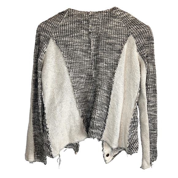 Anthropologie Cartonnier Knit Cardigan Womens M Ivory Snap Front Heavy Caridgan - Picture 4 of 9